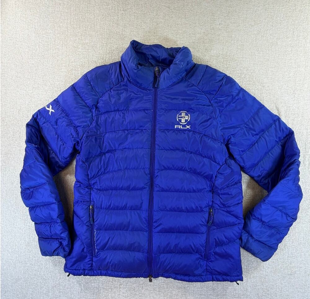 RXL Men's Medium Blue 75% Down Packable Puffer Jacket Winter Coat Casual